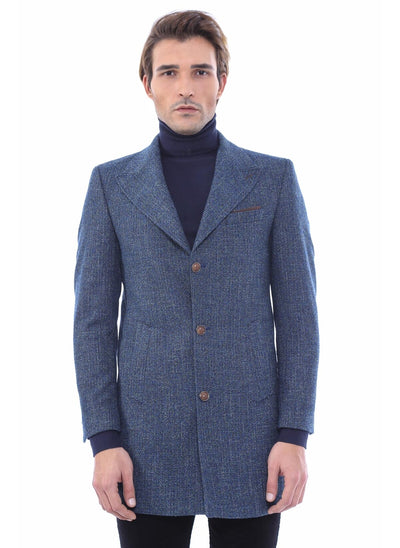 3924 Indigo Jacket Collar Coat
