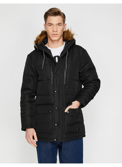 3993 Black Hooded Coat