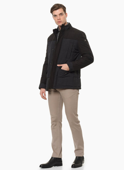 4045 Anthracite High Collar Coat