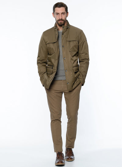 3951 Camel High Collar Coat