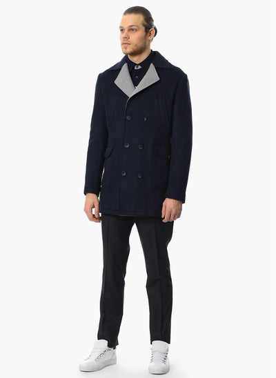 3904 Navy Blue Double Breasted Coat