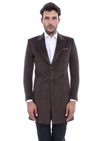 3911 Brown Jacket Collar Coat