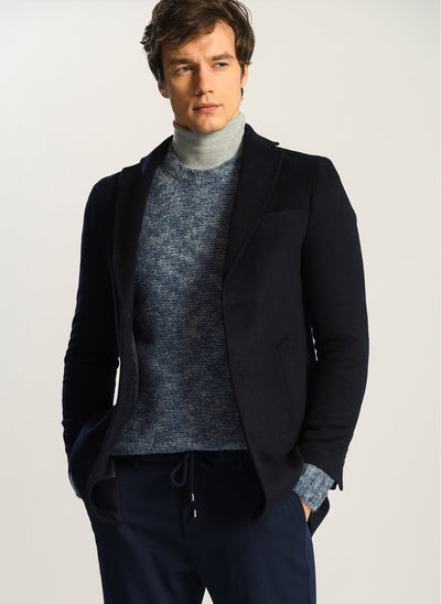 4014 Navy Jacket Collar Coat