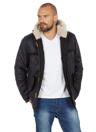 3900 Navy Hooded Coat