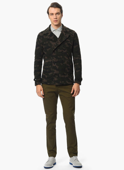 3968 Khaki Camouflage Patterned Coat
