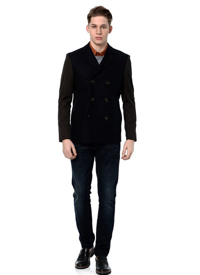 4049 Navy Double Breasted Coat