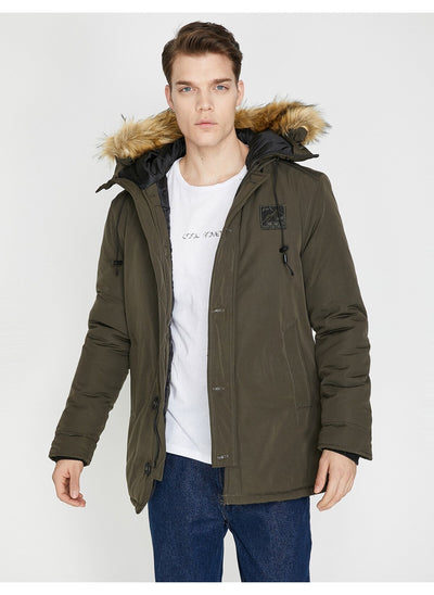 3902 Khaki Hooded Coat