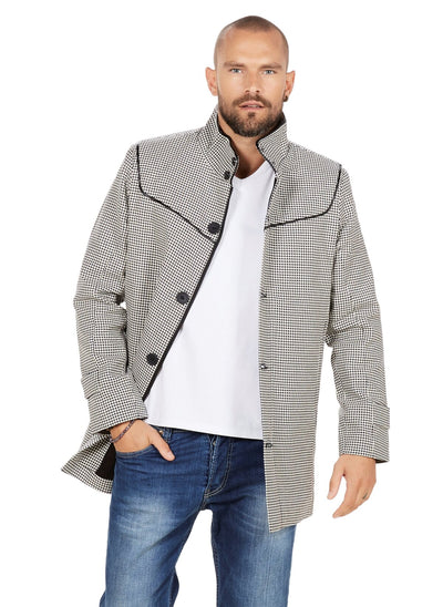 3862 White Check Coat