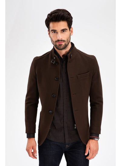 4021 Brown High Collar Jacket