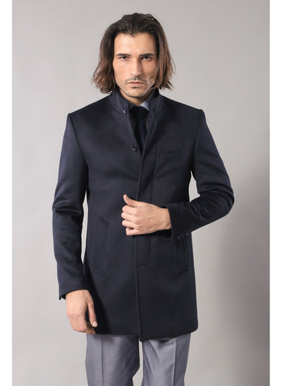 3874 Navy Blue Coat For Men