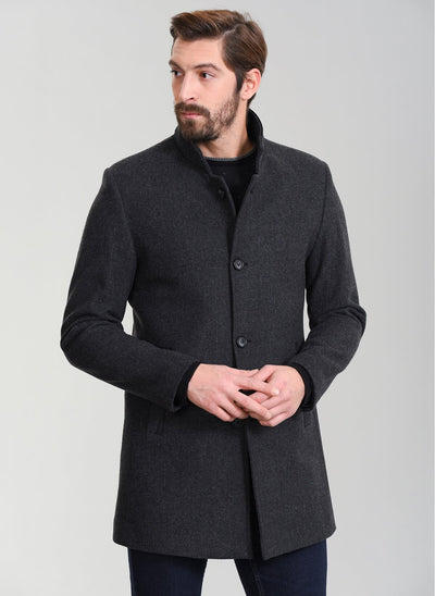 3881 Grey Plain Coat