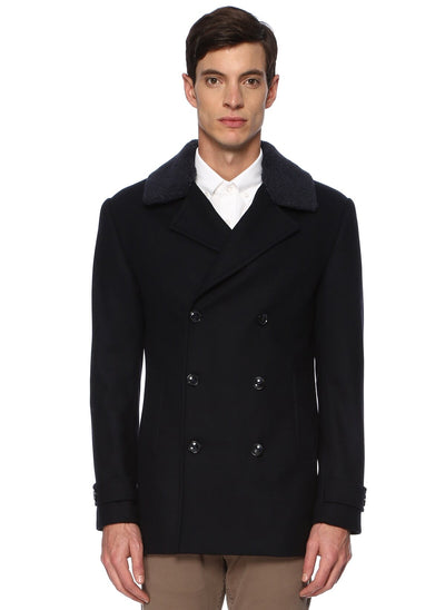 3934 Navy Double Breasted Coat