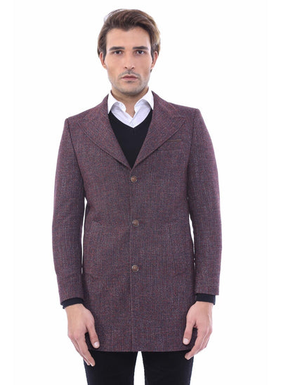 3976 Burgundy Jacket Collar Coat