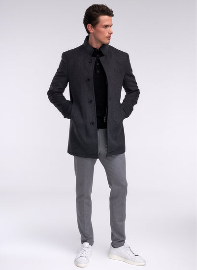 3932 Grey Plain Coat