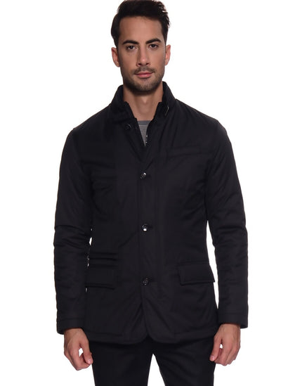 4000 Black High Collar Coat