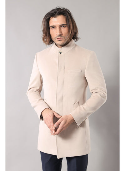 3946 Beige Hooded Coat