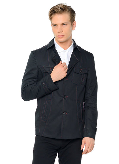 4033 Black Jacket Collar Coat