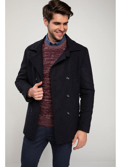 3981 Navy Jacket Collar Coat