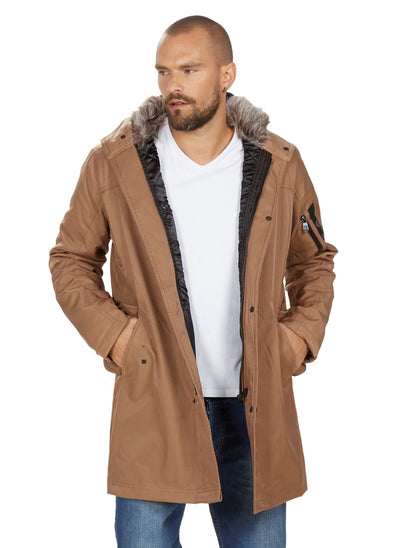 3905 Camel Hooded Coat
