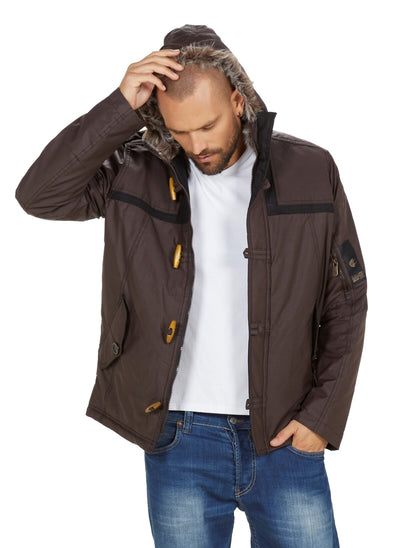 4018 Brown Hooded Coat