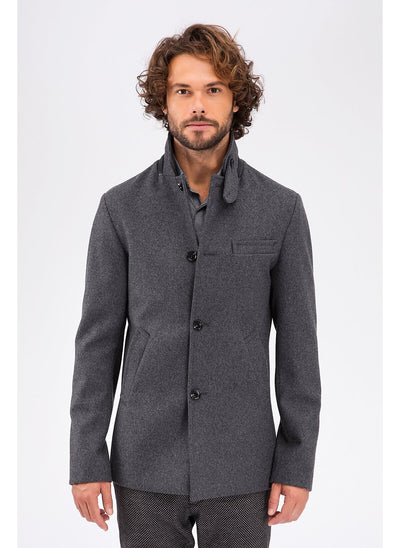 3906 Grey Plain Coat