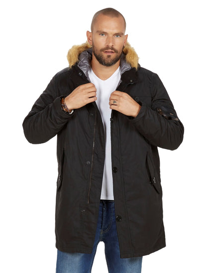 3958 Black Hooded Coat