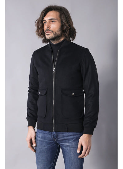 3897 Black Zip Up Coat