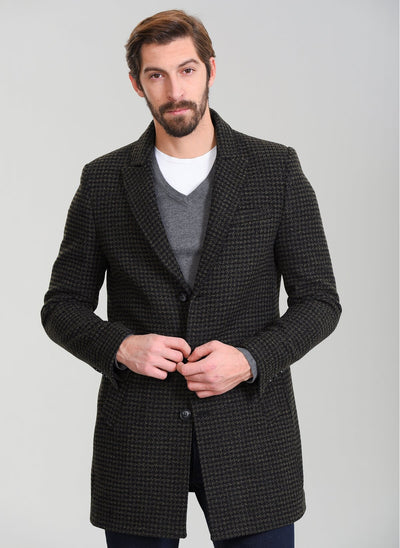 3953 Khaki Check Coat