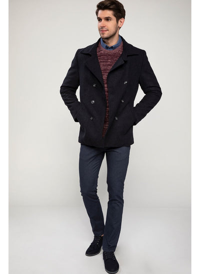 3981 Navy Jacket Collar Coat