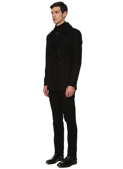3984 Black Double Breasted Coat