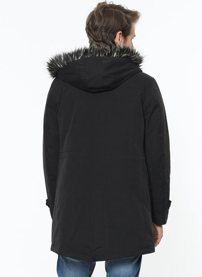 3955 Black Hooded Coat