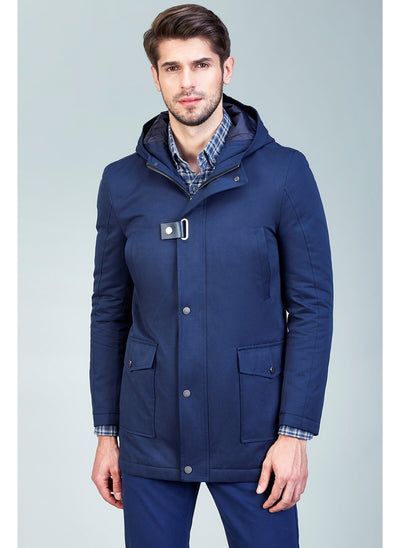 3893 Blue Hooded Coat