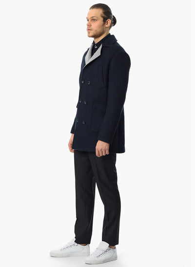 3904 Navy Blue Double Breasted Coat
