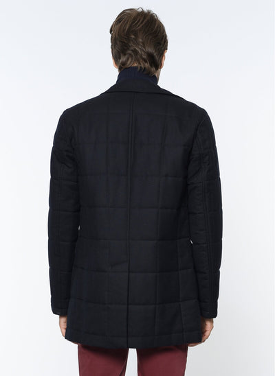 3890 Navy Blue Quilted Coat