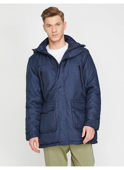 3933 Navy Blue Hooded Coat