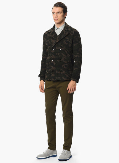 3968 Khaki Camouflage Patterned Coat