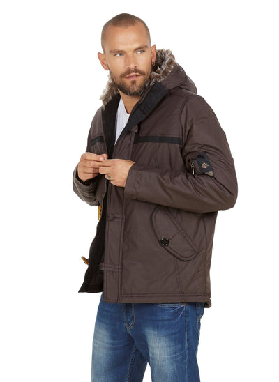 4018 Brown Hooded Coat