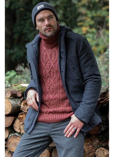 3967 Anthracite Hooded Coat