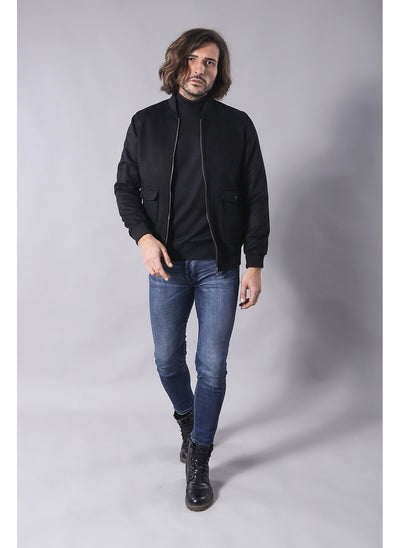 3897 Black Zip Up Coat