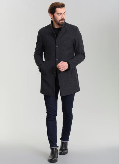 3881 Grey Plain Coat