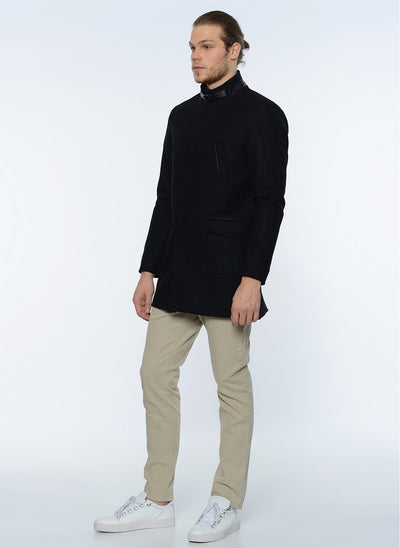 3907 Black Plain Coat