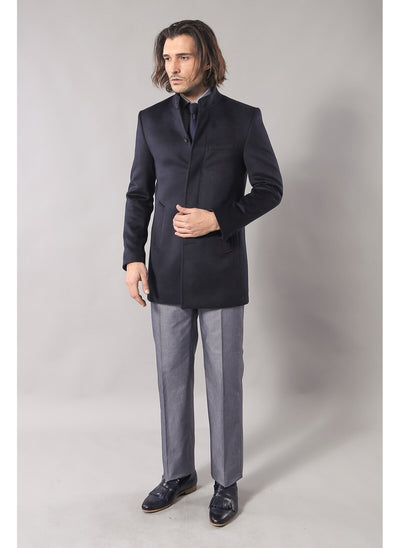 3874 Navy Blue Coat For Men