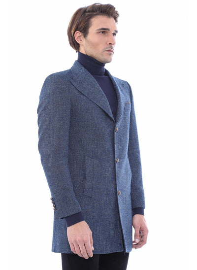 3924 Indigo Jacket Collar Coat