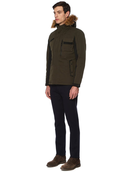 4015 Khaki Hooded Coat