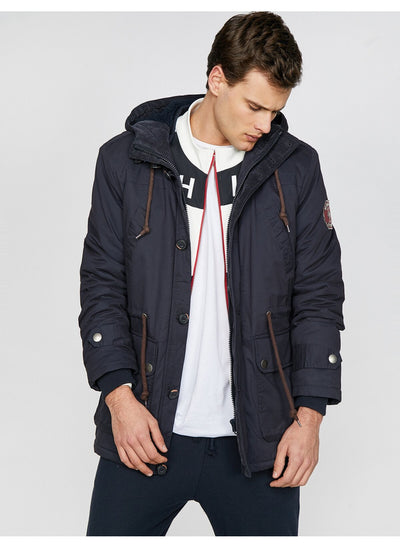 4026 Navy Hooded Coat