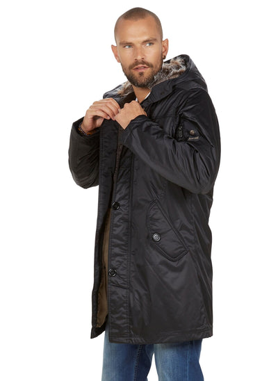 3865 Black Hooded Puffer Coat