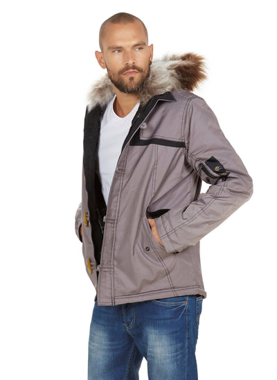 4028 Grey Hooded Coat