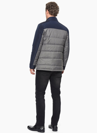 4042 Navy Blue High Collar Coat