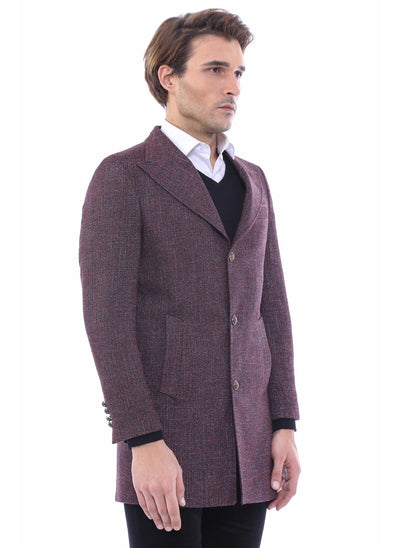 3976 Burgundy Jacket Collar Coat