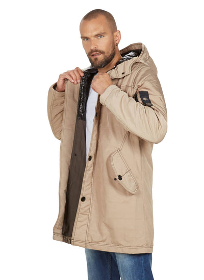 3922 Beige Hooded Coat